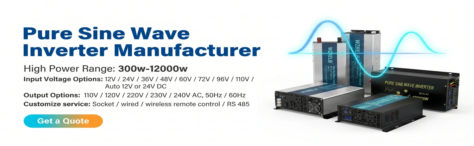 Pure Sine Wave Inverter Manufacturer for RV, Backup, Solar and Mobile Power