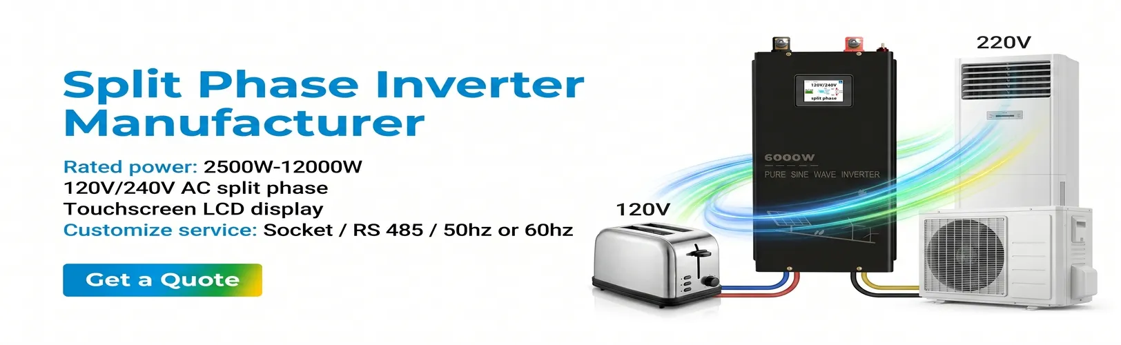 Split Phase Inverter Manufacturer for 120V/240V Power Systems