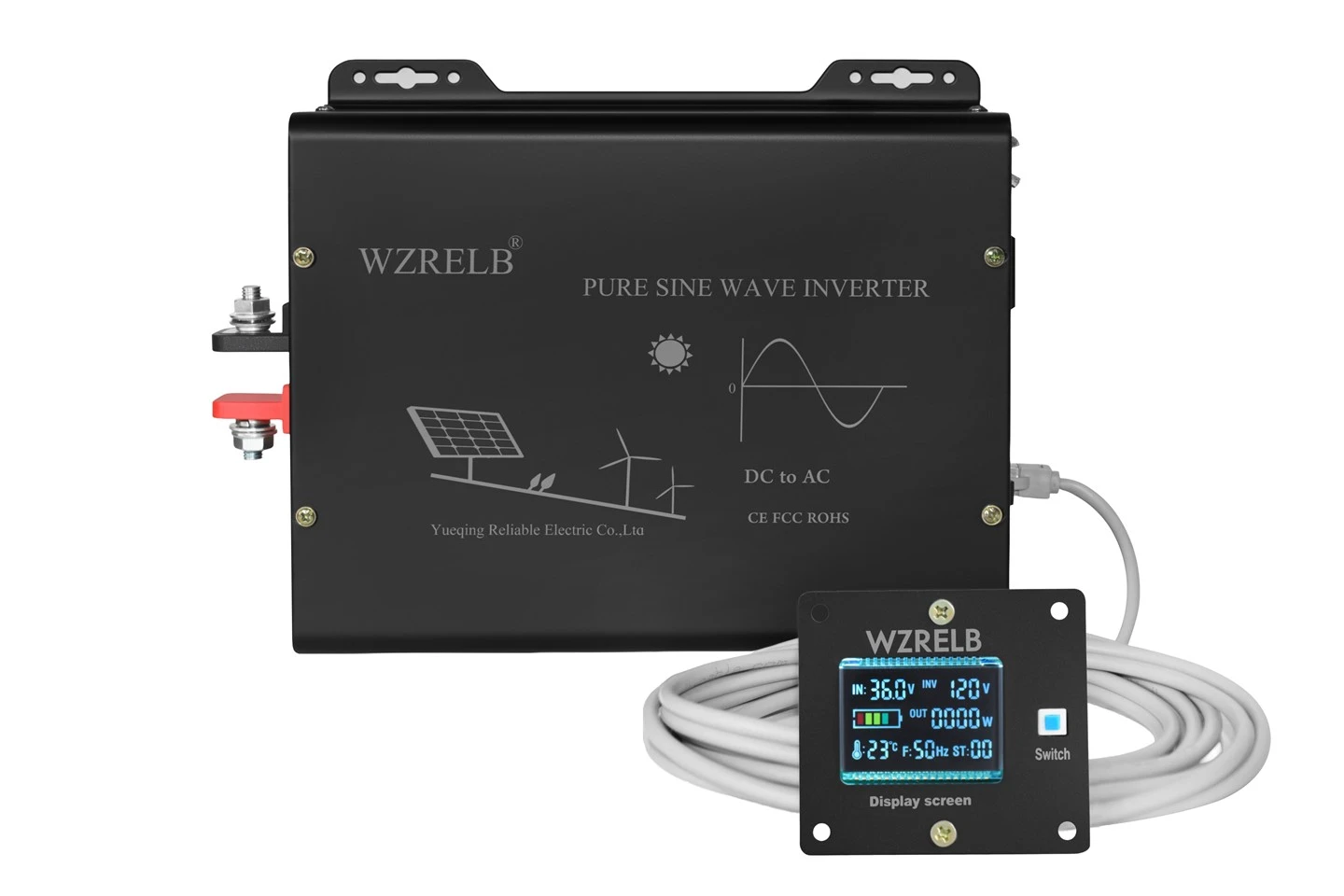 RBQ Series 2000W Pure Sine Wave Inverter With Wired Remote & Multiple Ports