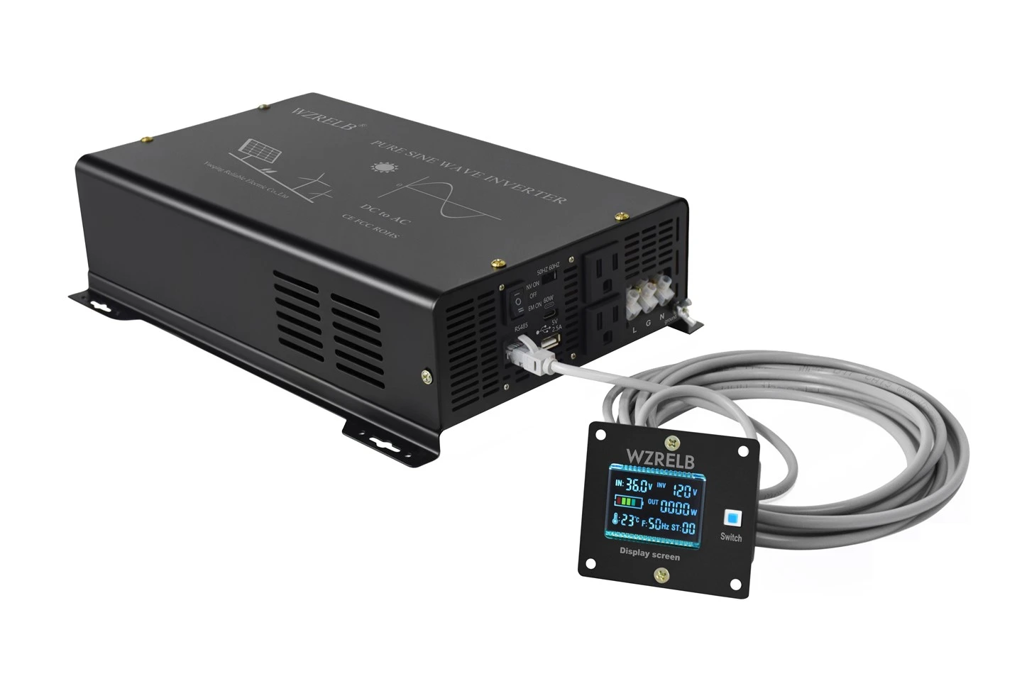 RBQ Series 3000W Pure Sine Wave Inverter With Wired Remote & Multiple Ports
